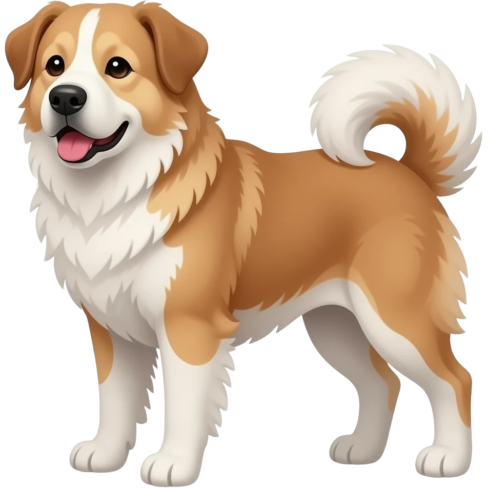 Эмодзи коричнево белый алабай emoji