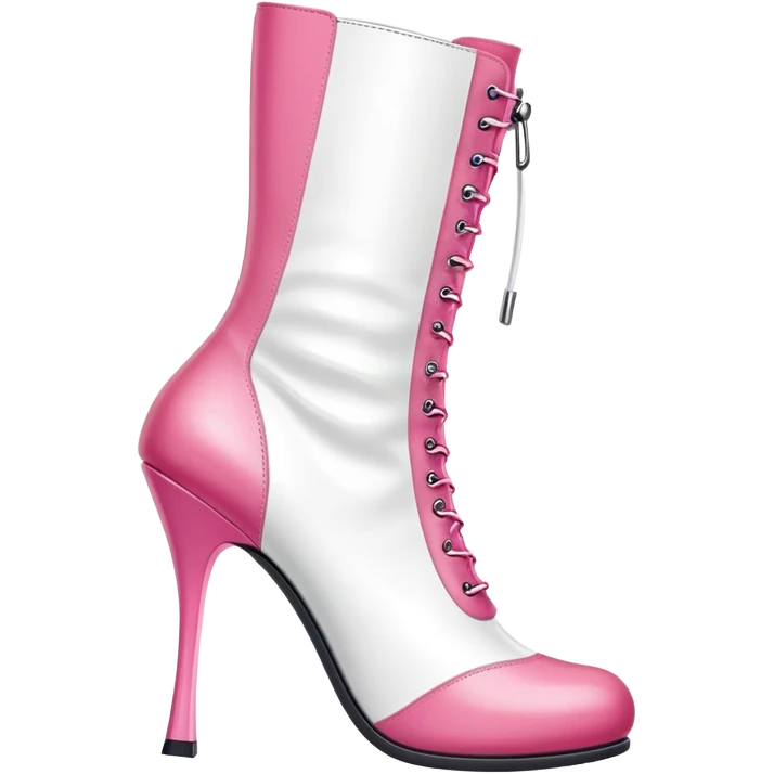 Pink and white boots emoji