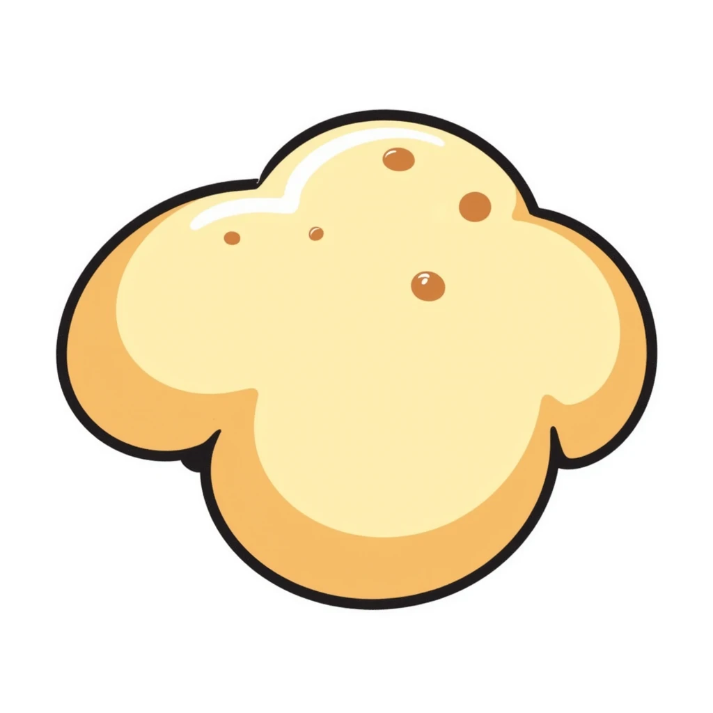 Korean egg bread, hand-drawn doodle style emoji