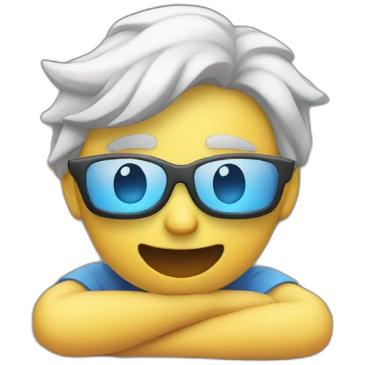 dev developping software on a bench emoji