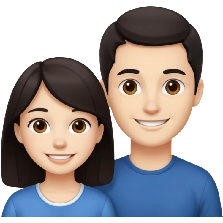 Brother ans sister, white skin, dark hair emoji