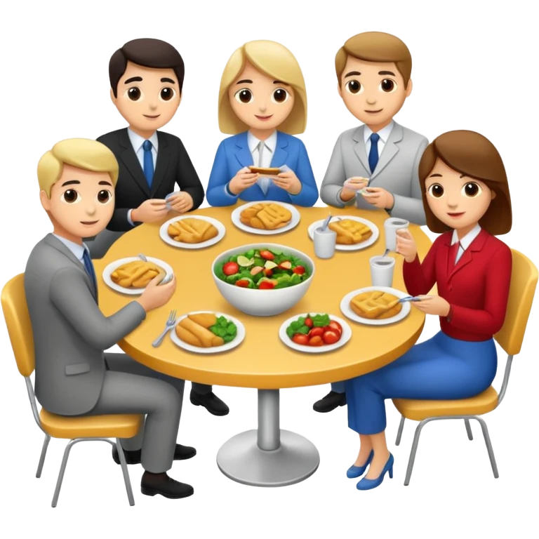group of colleagues having lunch together emoji