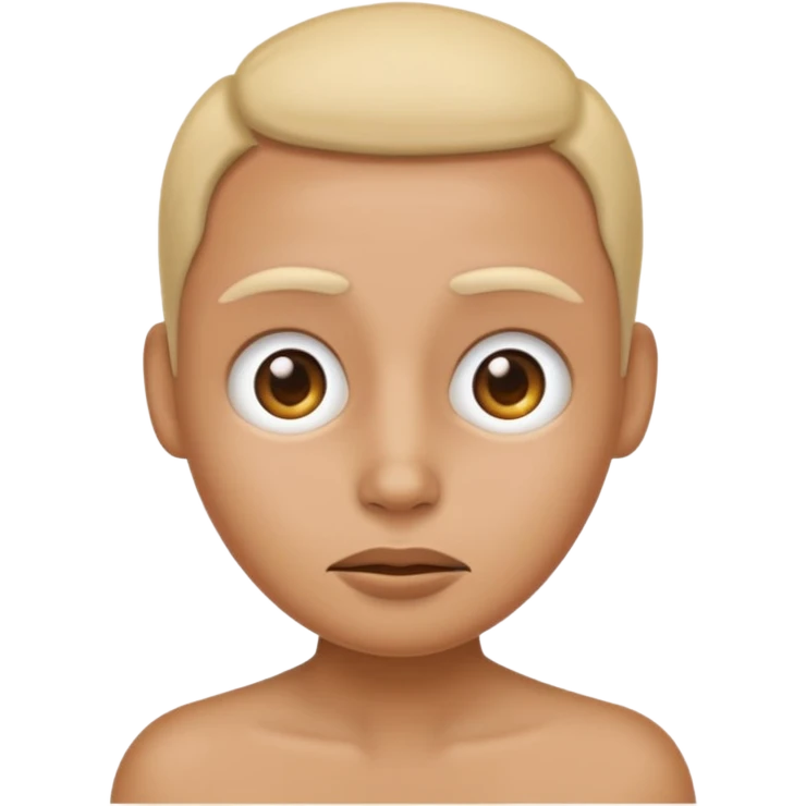 emoji with *NO* eyebrows staring into your soul  emoji