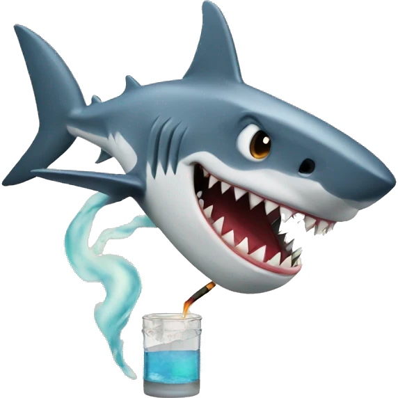Shark smoking cigarette emoji