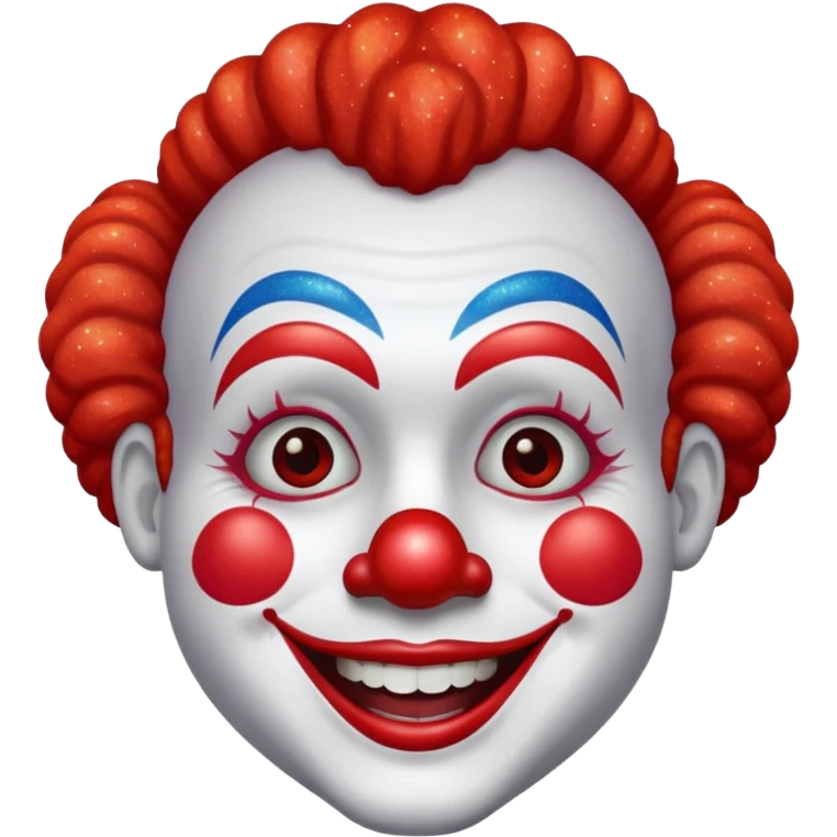 red glitter clown emoji