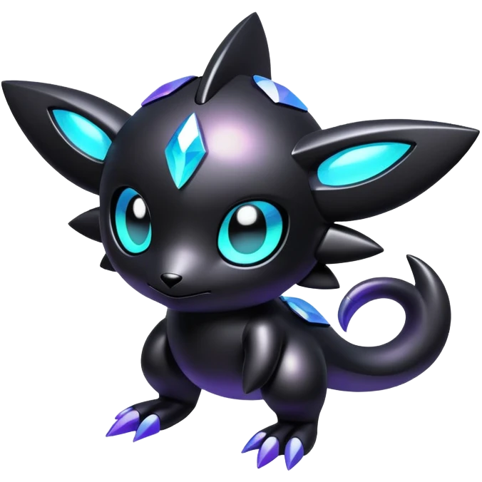 Futuristic Iridescent black dark fakemon emoji