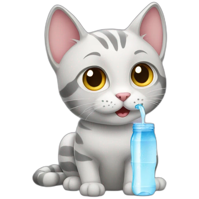cat drink water emoji