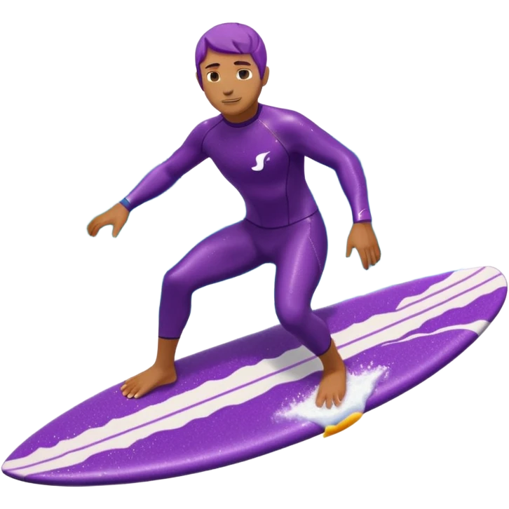 glitter surfer purple surf in wave ocean cian emoji