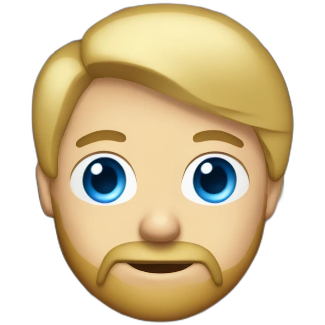 Blond bearded blue eyes with computer in a box emoji