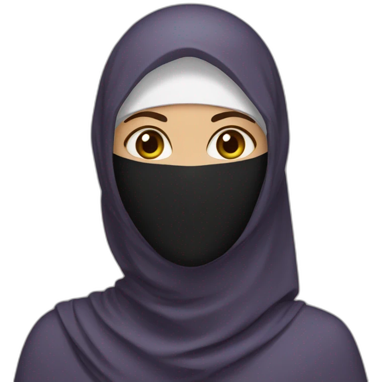 women with niqab face cover emoji