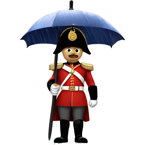 Royal guards of great britain stading in rain emoji