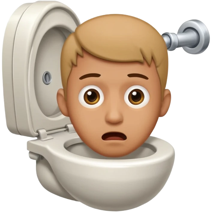 Random guys head sticking out of a toilet emoji