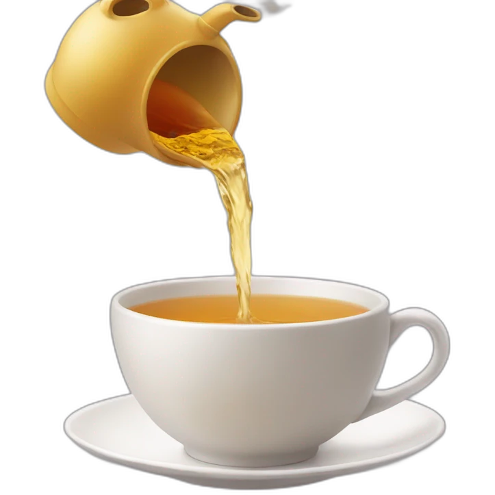 Pouring tea from teapot into a tea cup emoji
