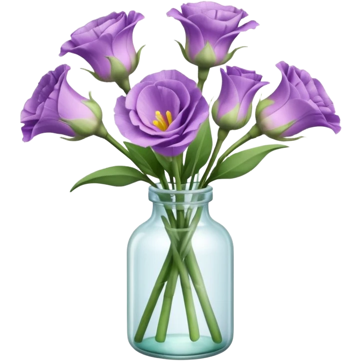 bouquet of realistic eustoma 11 in a bottle emoji