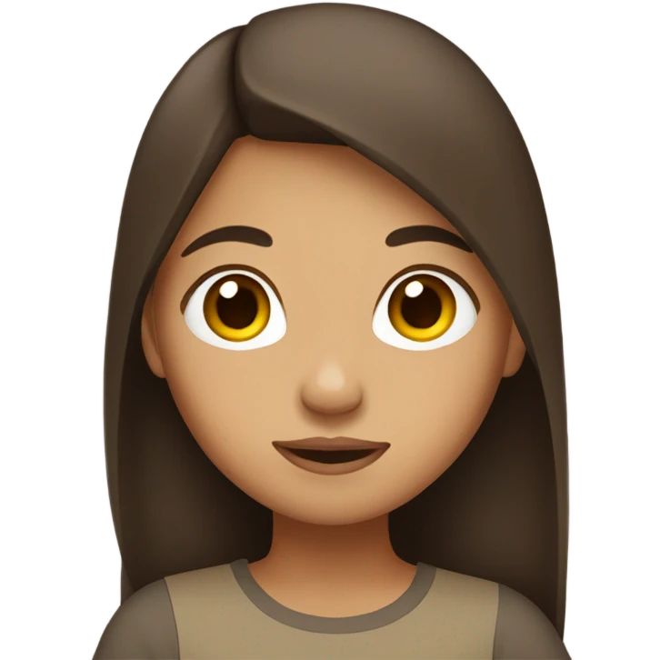 Filipino girl straight long brown hair.  emoji
