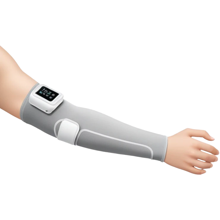 Rollable electronic sleeve for elbow joint therapy and monitoring emoji