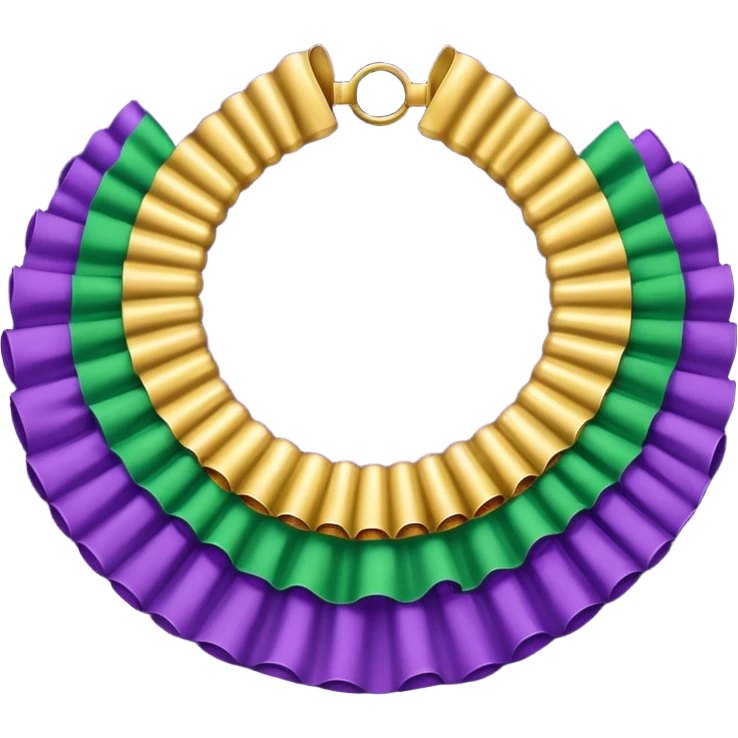 Mardi Gras collar with purple, green, and gold ruffles emoji