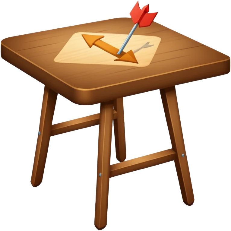 tavolo con freccia verso un piede emoji