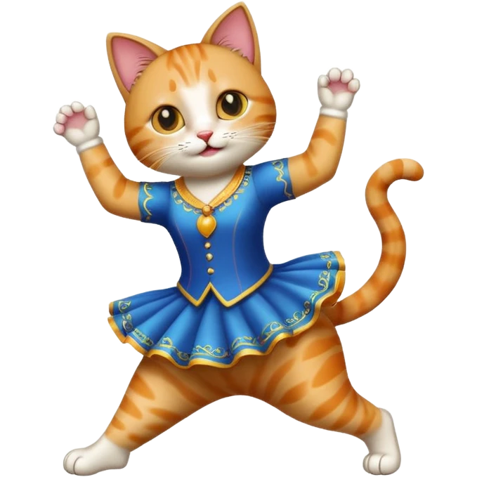 The cat is dancing. emoji