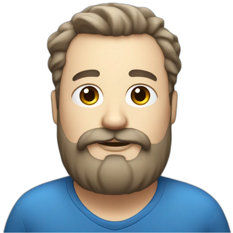 plump white Man with a beard, blue eyes, and a mustache emoji