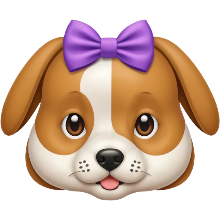 cadela a usar um laço emoji
