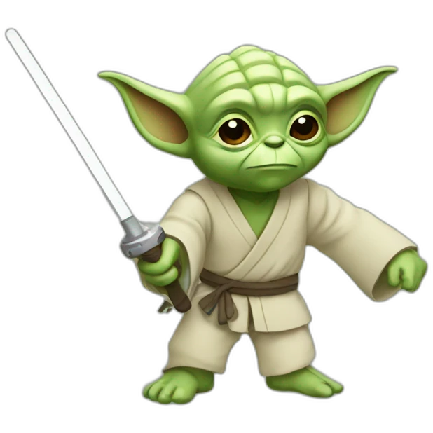 yoda making fencing emoji
