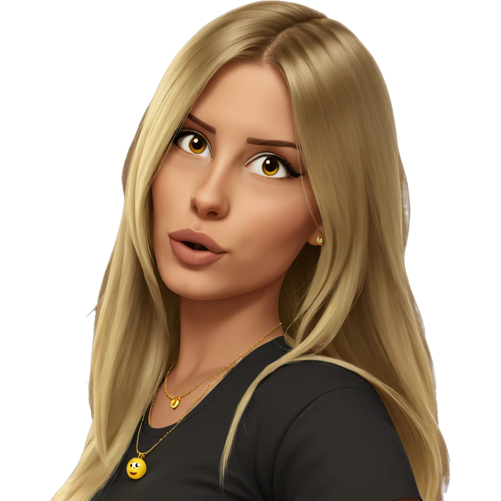 blonde girl with necklace emoji