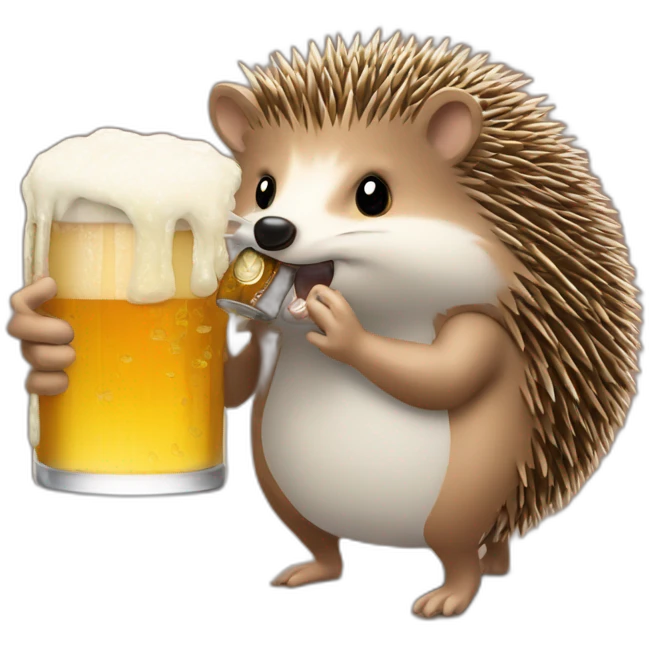 hedgehog drink beer spending bitcoin emoji