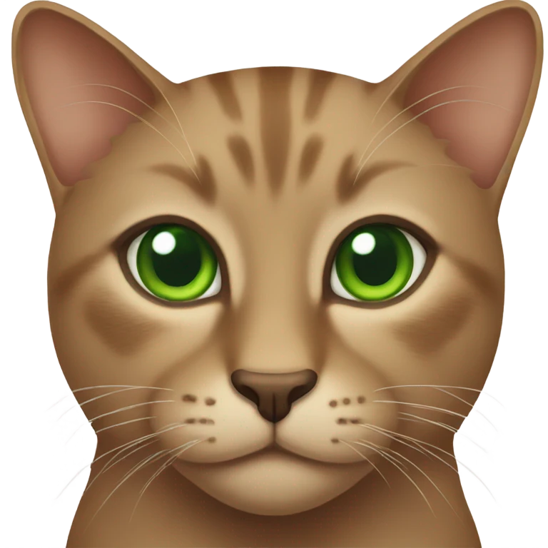 brown Cat with green eye  emoji