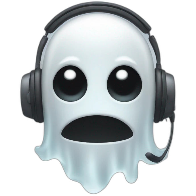 a ghost with a headset emoji