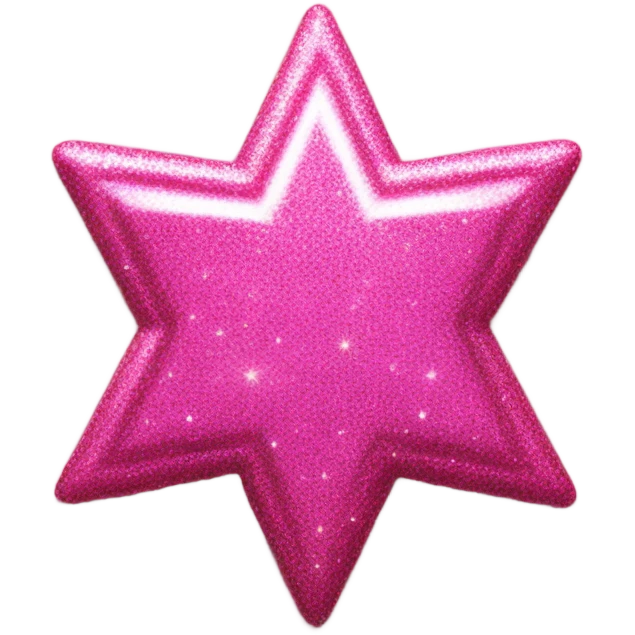 Pink glittery Jewish star emoji