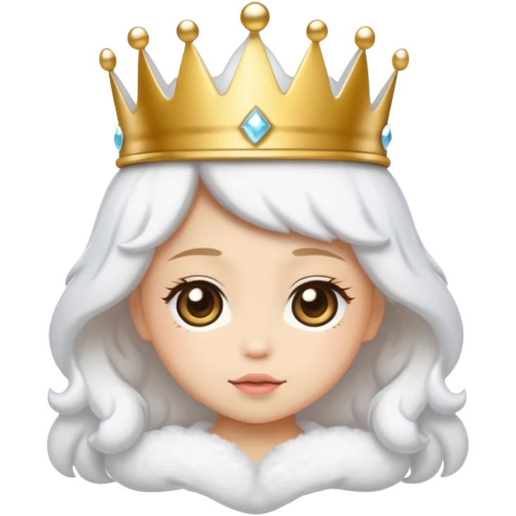 white snow aesthetic chibi crown icon emoji
