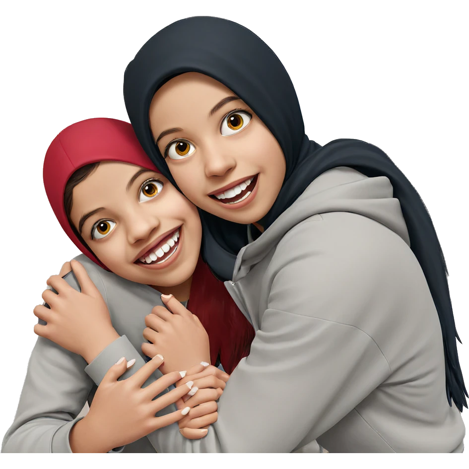 smiling girls in horror theme emoji