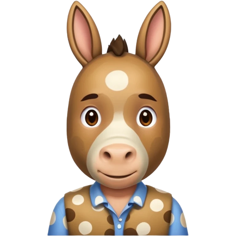 polka dots human body and donkey face emoji