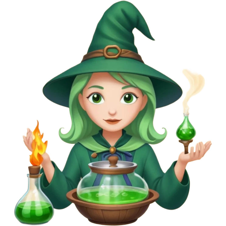 green witch cooking potion emoji
