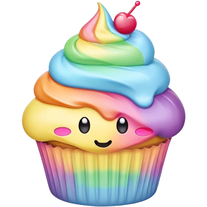 melted pastel  rainbow kawaii cupcake emoji