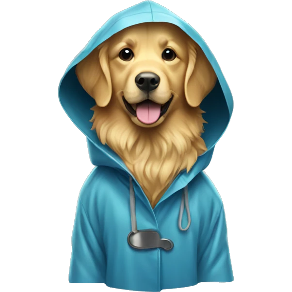 Golden Retriever wearing a Raincoat emoji