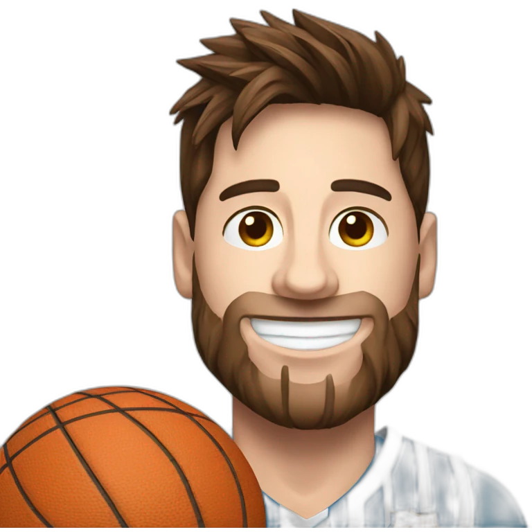 Messi with basket ball emoji