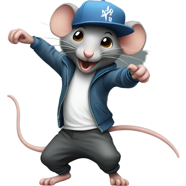 Rat dancing hip hop emoji