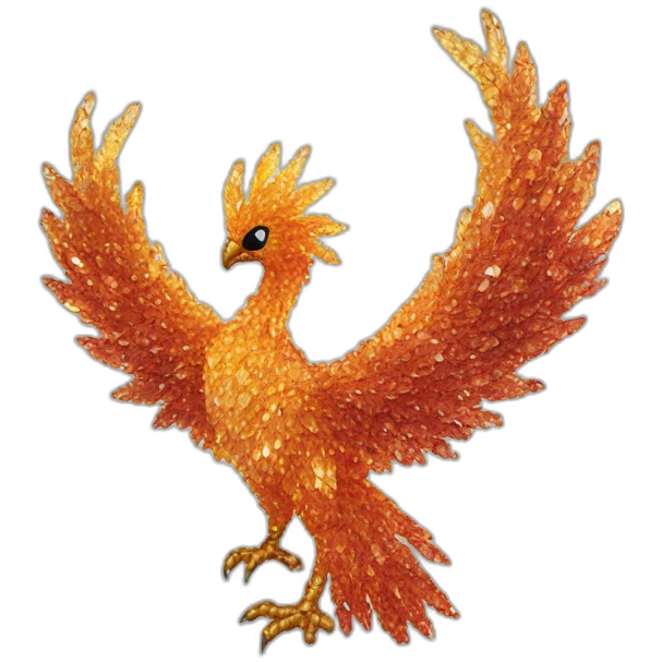 phoenix made out of crystals emoji
