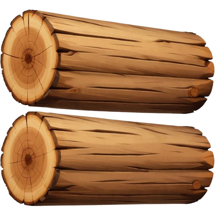 three wood logs emoji