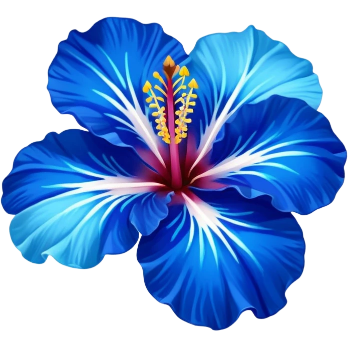 ultramarine hibiscus w cyan center 
replace purple/yellow with whitw emoji