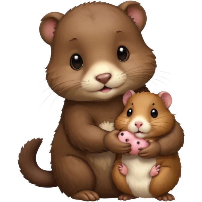 Otter holding a hamster emoji