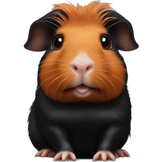 Black Guinea pig with a ginger spot on head  emoji