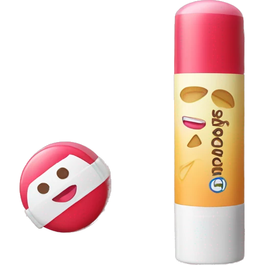 lip balm with label emoji