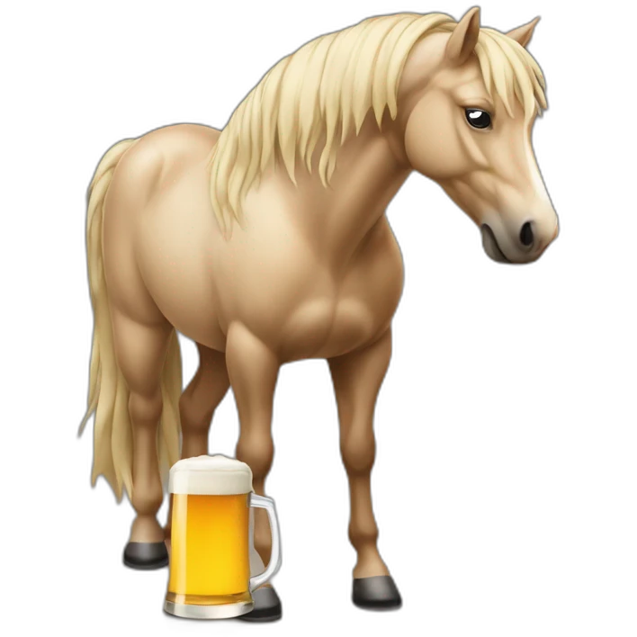 Cheval qui boit une bière emoji