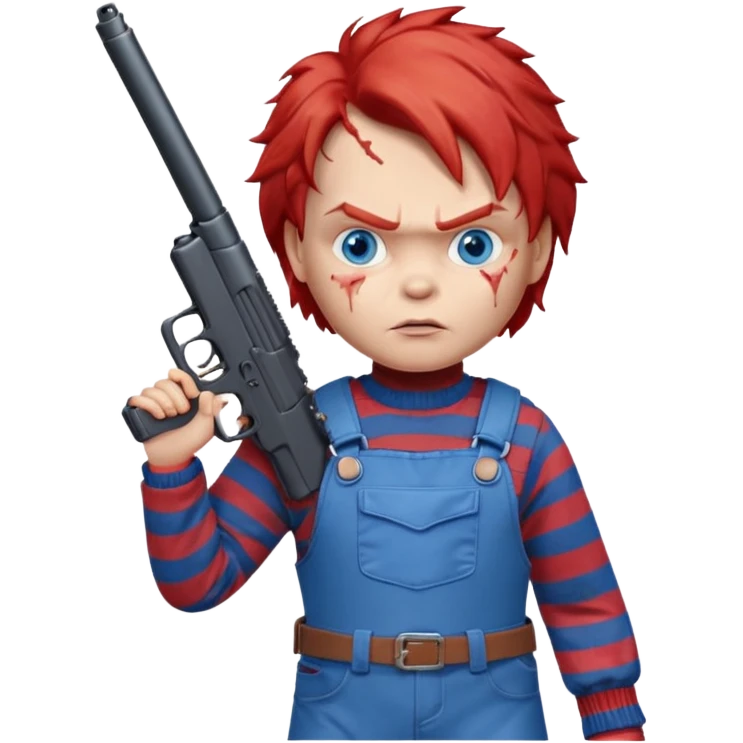 Chuky con pistola emoji