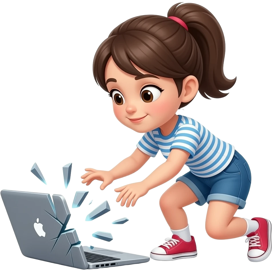 girl breaking laptop emoji