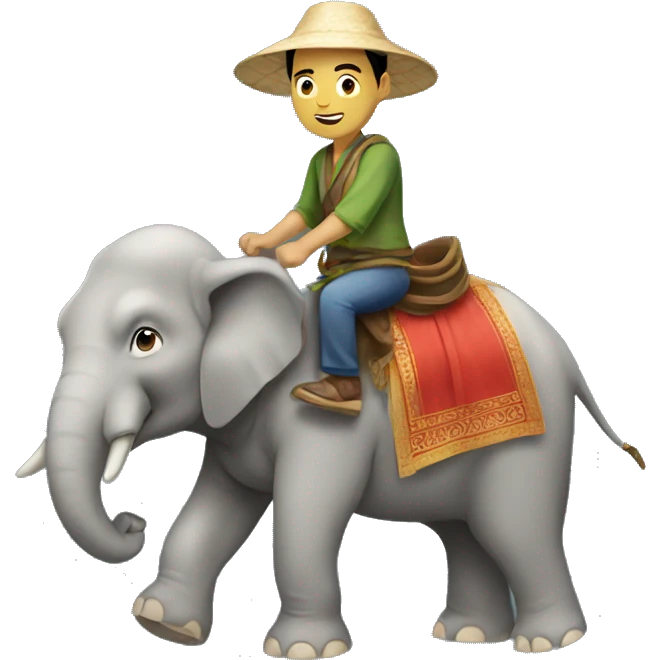 Asian man riding an elephant  emoji