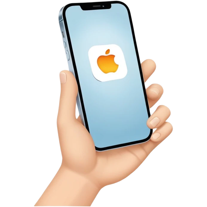 one hand holding iphone 12 emoji